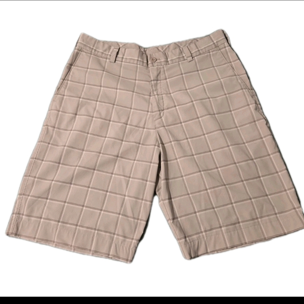 Nike Men's Golf Casual Dress Gray Plaid  Lightweight Shorts Size 32